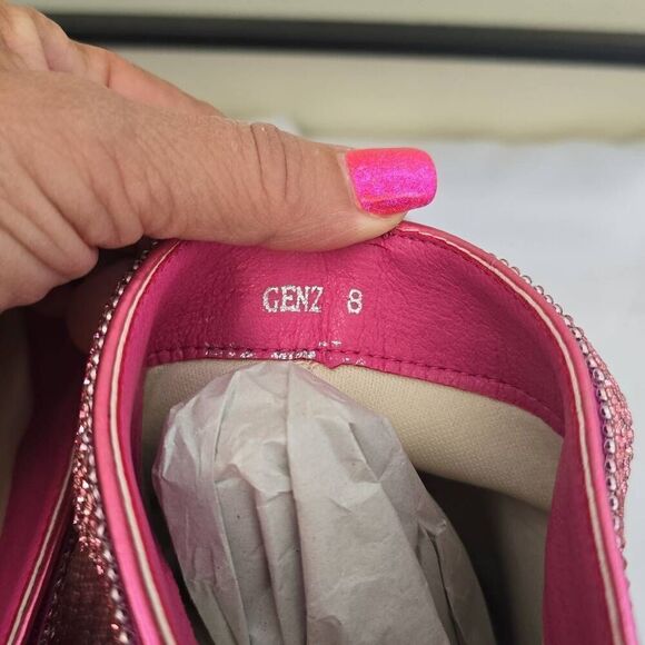 A Cata Shoes Pink Metallic Platform Boot w/ Pink Mesh, NEW, 8 - Picture 5 of 8